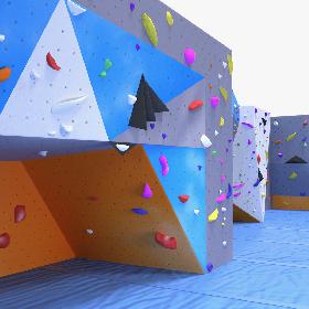 Big Bouldering Climbing Wall with Sports Mat model